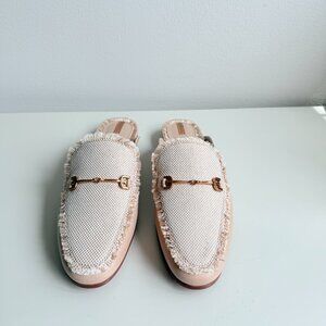 Sam Edelman Beige Loafers with Gold Buckle